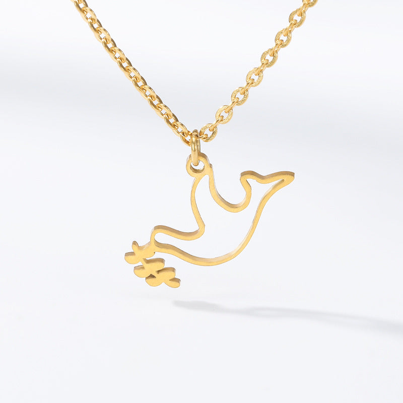 Stainless Steel Necklace Bird Pendant Necklace