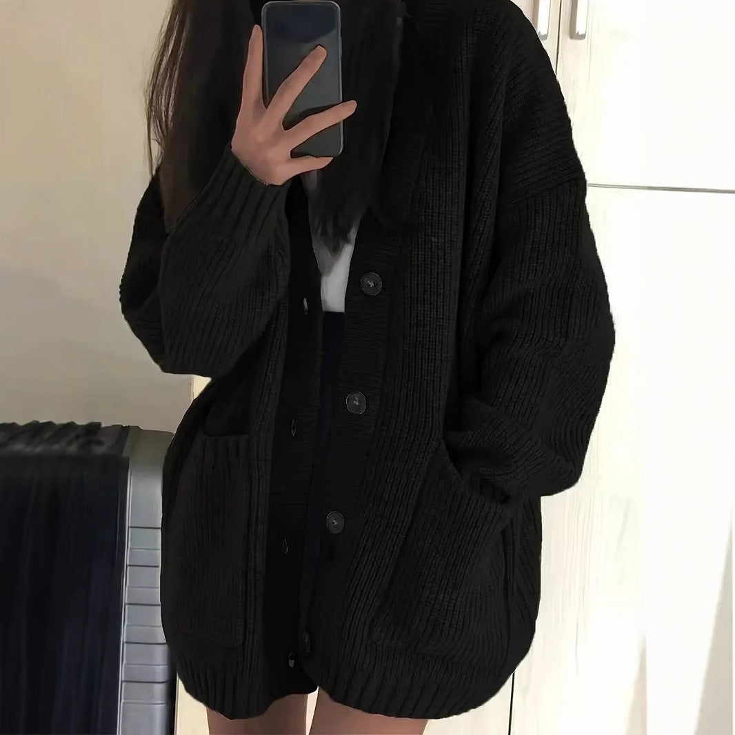 Loose Outer Wear Japanese Lazy Style Vintage Coat For Women