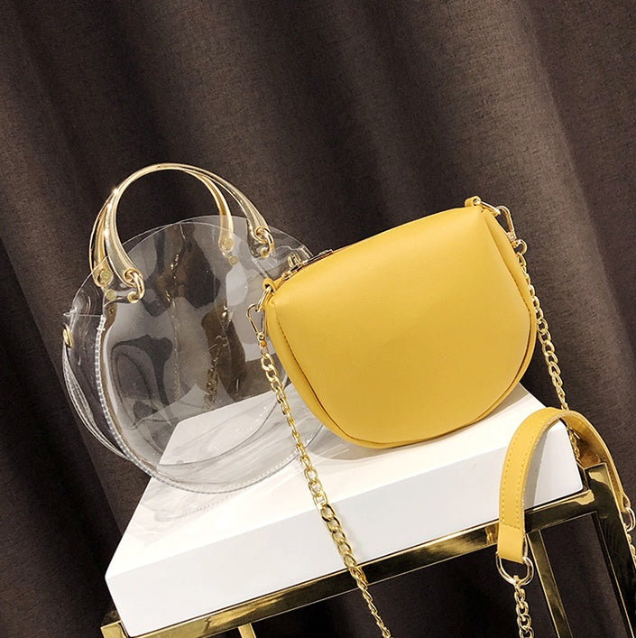 Chain hand bag shoulder bag transparent bag