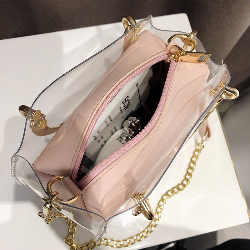 Chain hand bag shoulder bag transparent bag