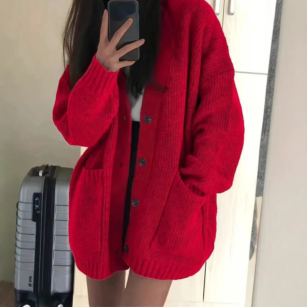 Loose Outer Wear Japanese Lazy Style Vintage Coat For Women