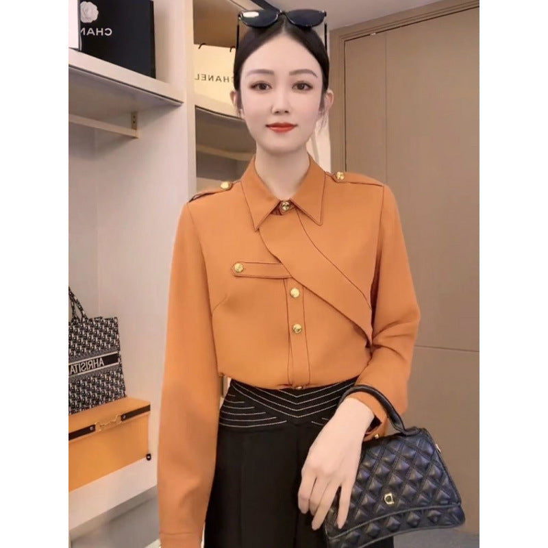 Clothes For Women Spring And Autumn This Year's Popular Shirt Outer Wear Irregular Design Special Interest Light Luxury Temperament