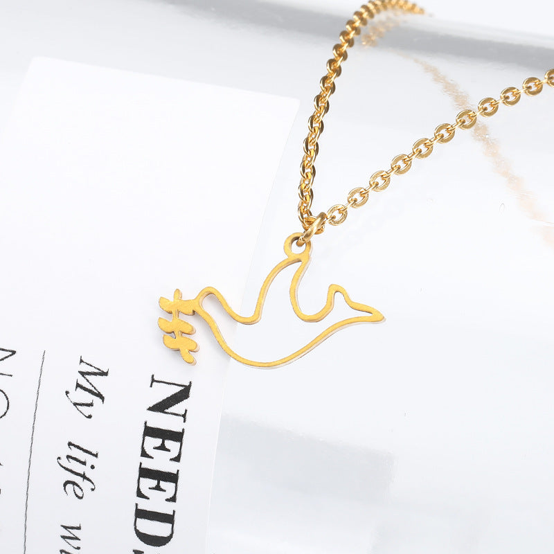 Stainless Steel Necklace Bird Pendant Necklace