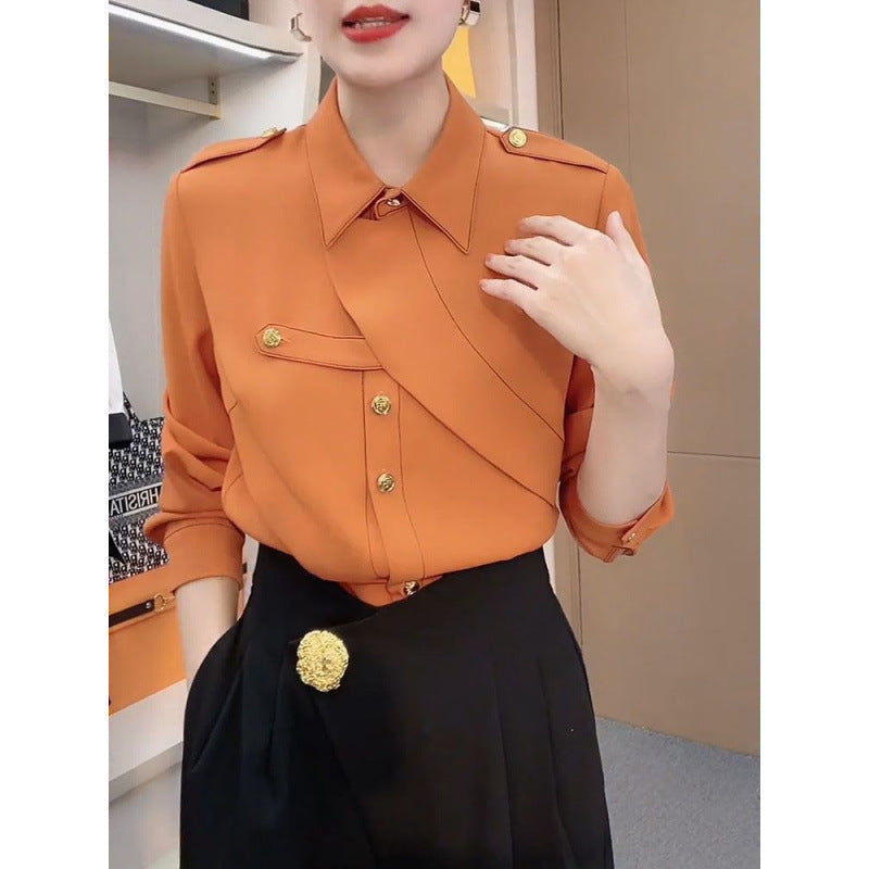 Clothes For Women Spring And Autumn This Year's Popular Shirt Outer Wear Irregular Design Special Interest Light Luxury Temperament