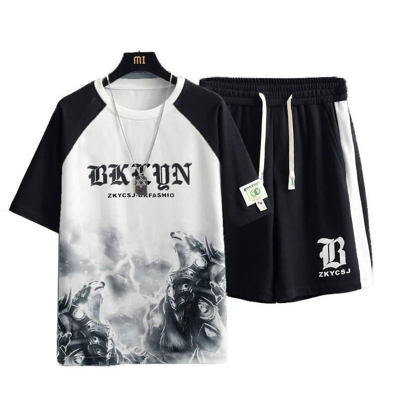 Casual Sports Fifth Pants Men Wear A Set Of Summer