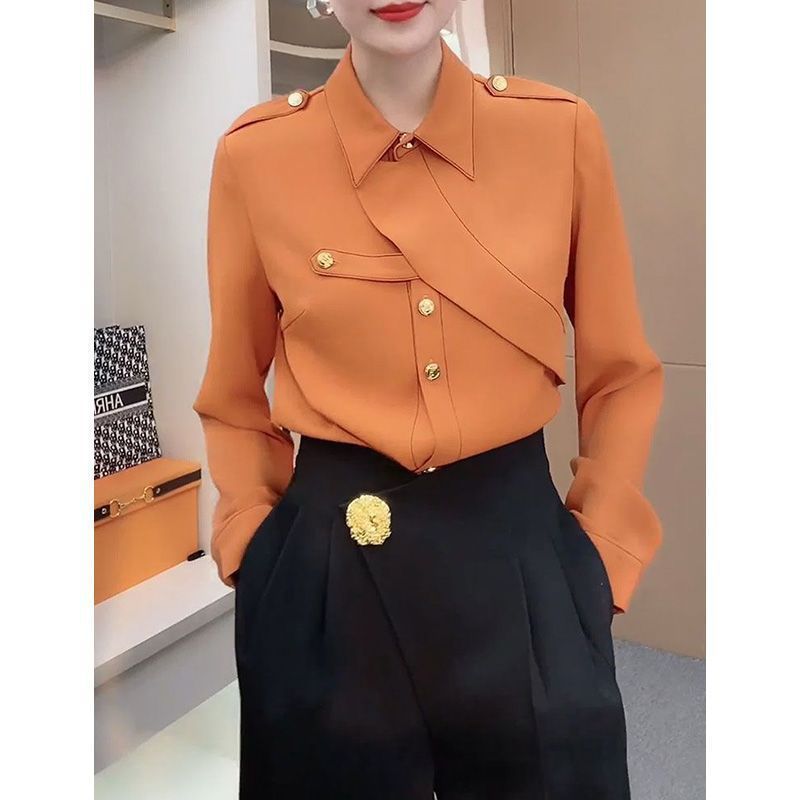 Clothes For Women Spring And Autumn This Year's Popular Shirt Outer Wear Irregular Design Special Interest Light Luxury Temperament